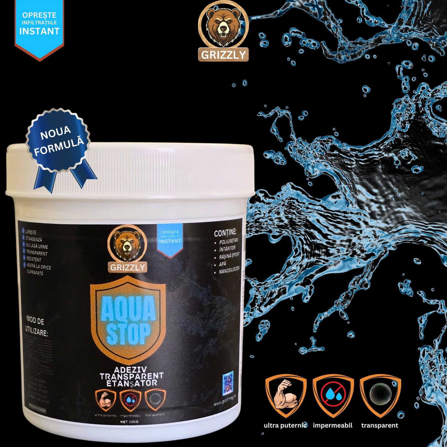 Adeziv etanșator transparent AquaStop