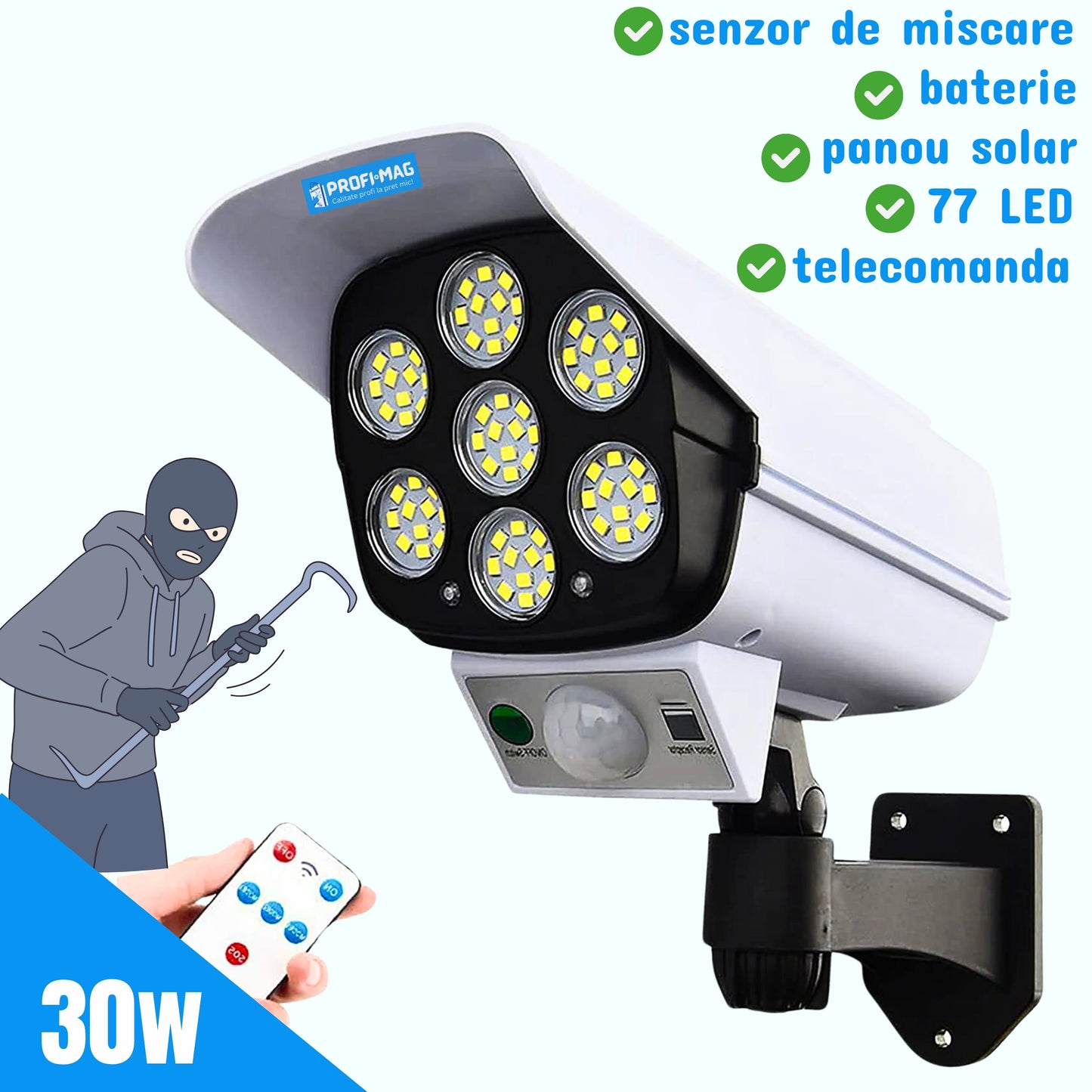 Camera supraveghere falsa (Proiector solar)